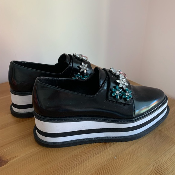 ZARA JEWELED FLAT PLATFORM SHOE - Picture 12 of 15